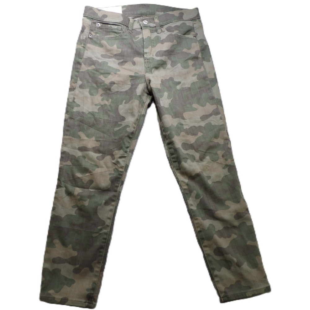 GAP True Skinny Ankle High Rise Camo Jeans Stretch Denim Women 28/6P Olive Green